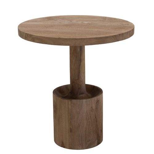 Giga Meubel Bijzettafel Stacy - Rond - Naturel - Mangohout - Ø45cm - vtwonen shop