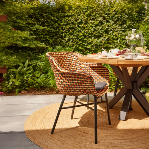 Hartman Tuinstoel Delphine - Rood Wicker - Zithoogte 43cm