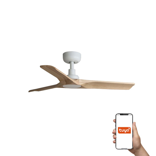 Faro Heywood Klein 3-bladig mat wit, dennen Tuya Smart System