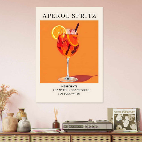 Artfulprints  Aperol Spritz - Ingrediënten   poster A4 21x29.7 cm - vtwonen shop