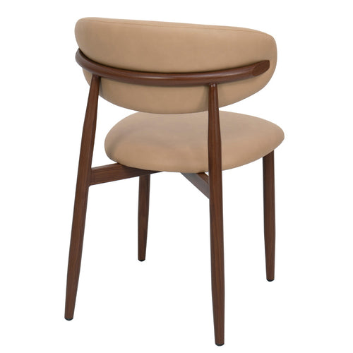 Giga Meubel Eetkamerstoel Alexia - Beige/Walnoot - PU Leer - Set van 2 - vtwonen shop