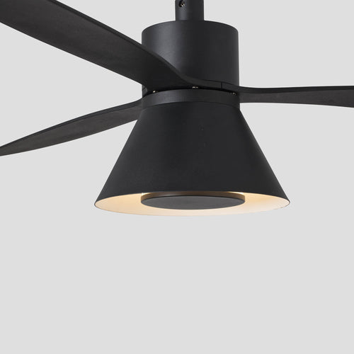 Faro Amelia Grote 3-bladige matzwarte lamp met licht 2700-3500-5000K Tuya Smart System