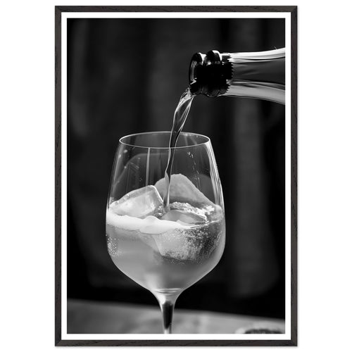 Artfulprints Poster met Lijst Aperol Spritz - Lifestyle black-white   - 70x100 cm - Zwart / Wit