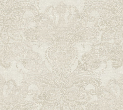 Livingwalls behang ornamenten wit, crème en grijs - 53 cm x 10.05 m - AS-391193 - vtwonen shop