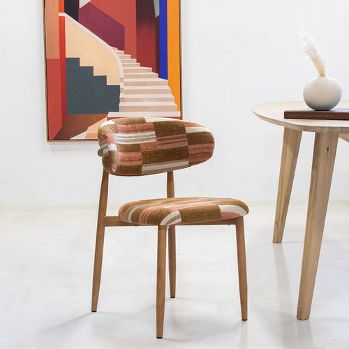 DÉJA Living Eetkamerstoel Skara - Terracotta/Naturel - Set van 2 - vtwonen shop