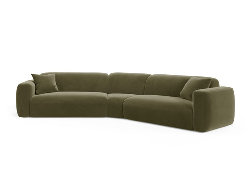 Cosmopolitan Design Symmetrische modulaire hoekbank Strino 3-zits, flueel groente - 210x344x78cm