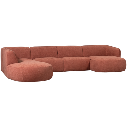 WOOOD bank links Polly - Polyester - Roze - 71x353x150/245 - vtwonen shop