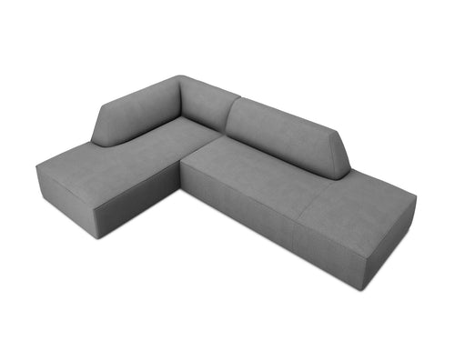 Micadoni linker hoekbank Ruby 4-zits, structurele stof, grijs - 180x273x69cm