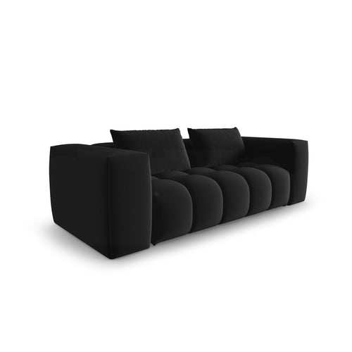 Cosmopolitan Design - Modulaire bank Verona 3-zits, flueel zwart - 85x200x70cm