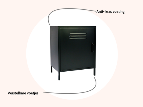 MaximaVida metalen lockerkastje Finn  52 x 40 x 67 cm zwart - vtwonen shop