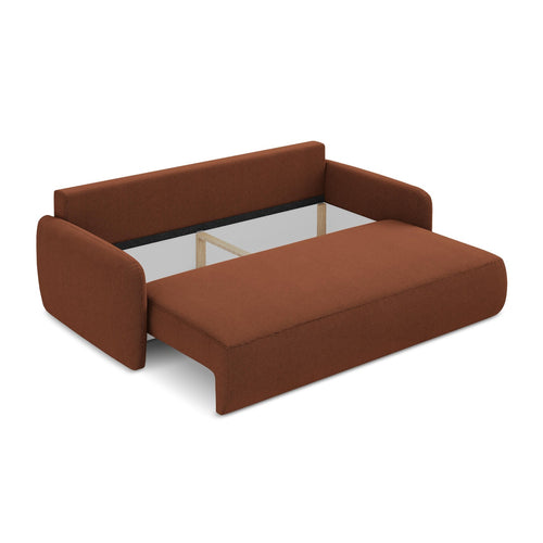 LaMiaSofa 3-zits slaapbank Corle - textuurstof - terracotta - 218x102x86