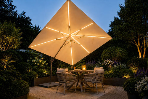 Garden Impressions Hawaii Lumen parasolset 300x300 LED verlichting zwart