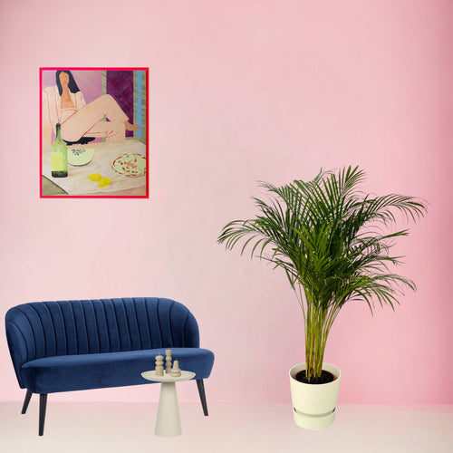 Trendyplants - Areca palm - ↨130cm - Ø24cm inclusief elho Greenville Round wit Ø30cm x ↨28cm - vtwonen shop