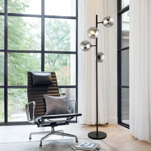 HOME DELUXE VIOLA glazen vloerlamp - Rookgrijs - vtwonen shop