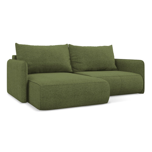 LaMiaSofa hoekbank links Palermo - chenille stof - flessengroen - 207x148x86