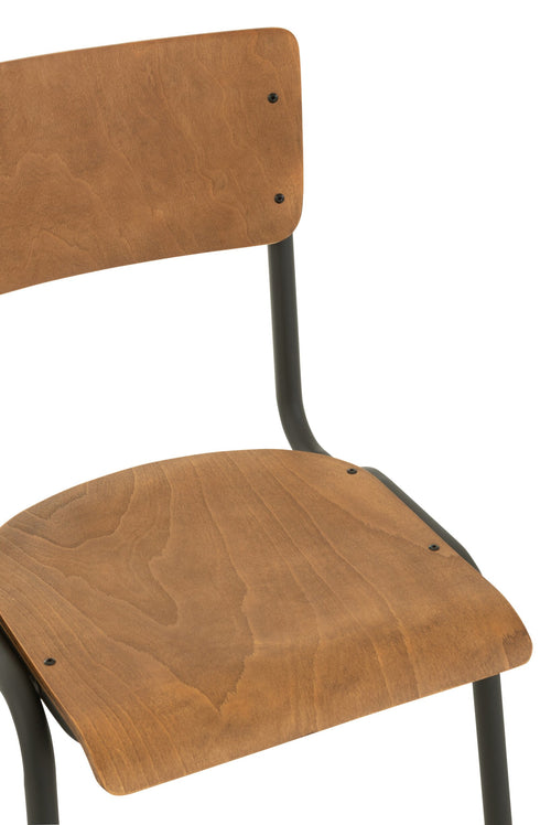 J-Line stoel - hout/metaal - bruin