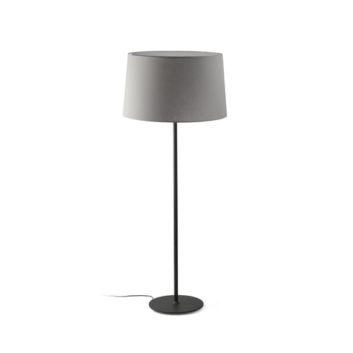 Faro Windsor Staande lamp met taps toelopende kap Zwart, grijs 1x E27