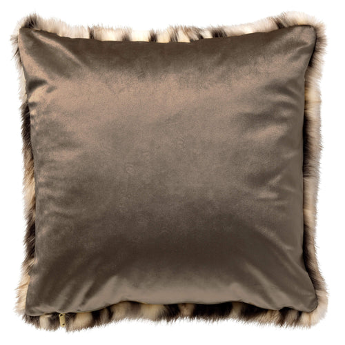 EGON - kussenhoes 45x45 cm - imitatiebont - gestreept - Driftwood - bruin, beige