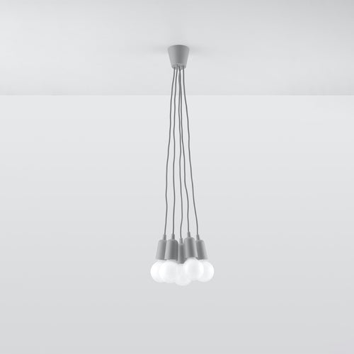 Sollux Lighting Hanglamp DIEGO 5 grijs - 25x25x90cm