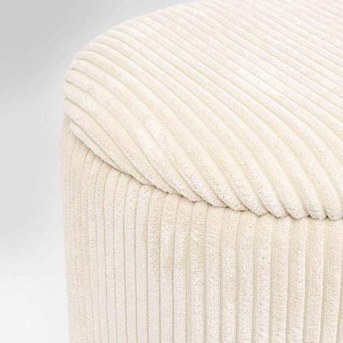 Kare Design Poef Kruk Plush creme (2/Set)
