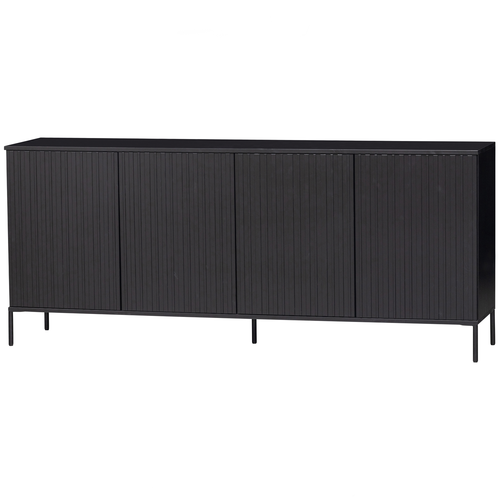 WOOOD dressoir New Gravure - Grenen - Zwart - 85x200x44 - vtwonen shop