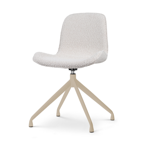 Nolon Nola-Fé draaibare eetkamerstoel bouclé beige beige onderstel