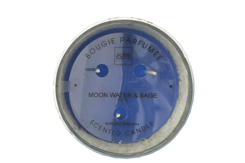 J-Line geurkaars Spiegel - Moon Water & Sage - glas - blauw