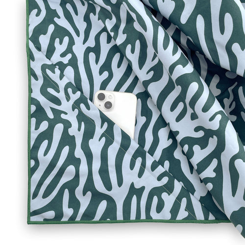 Byrklund - Strandlaken Ocean Corals - 90x180 cm - Blauw