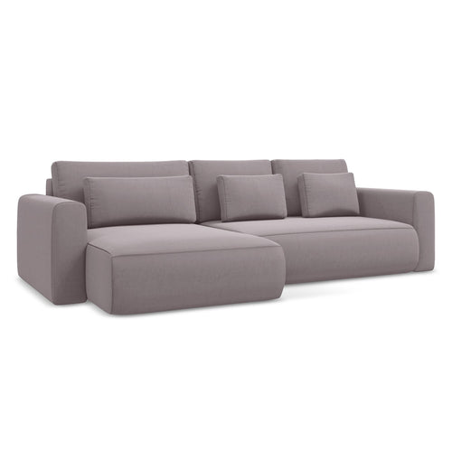LaMiaSofa hoekbank links Perugia - velours - lavendel - 278x149x82