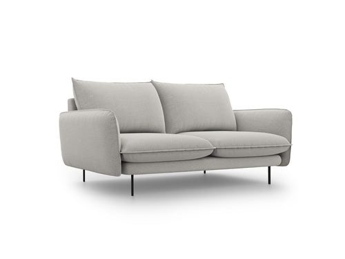 Cosmopolitan Design Bank Vienna 2-zits, structurele stof, lichtgrijs - 92x160x95cm