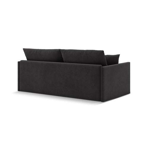 Cosmopolitan Design - Converteerbare bank Shannon 3-zits, flueel donkergrijs - 94x209x87cm