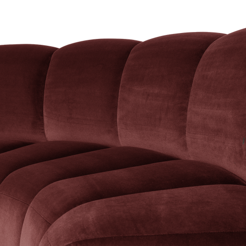 WOOOD eetbank halfronde hoek rugleuning Mojo - Velvet - K.bruin - 83x152x73