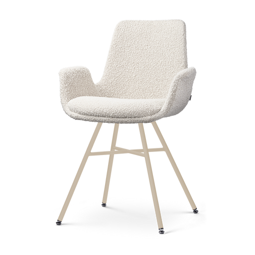 Nolon Noa-Eef eetkamerstoel bouclé beige - beige onderstel