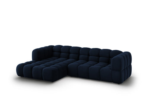 Cosmopolitan Design Modulaire hoekbank links Sky 4-zits, flueel, koningsblauw - 162x272x70cm