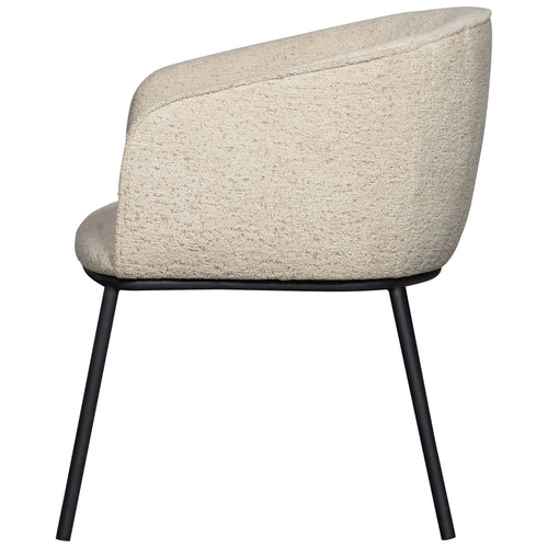 WOOOD eetkamerstoelen Leon - Bouclé - Naturel - Set van 6