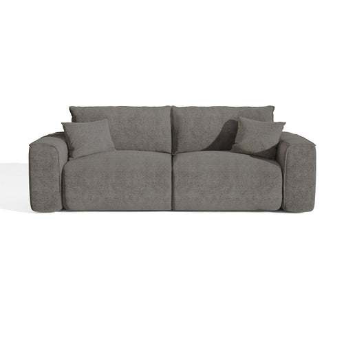 Premium Interiors - Snel uitklapbare slaapbank COMO - bouclé-stof grafietgrijs 216cm