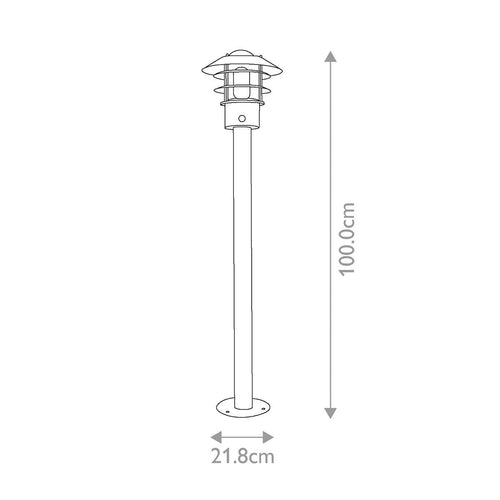 Pollerlaterne mit PIR Schwarz IP44