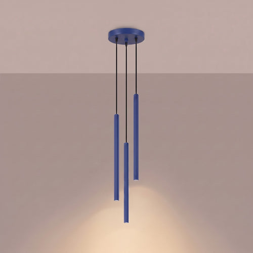 Sollux Lighting Hanglamp ARCHE 3P ultramarijn - 20x20x120cm