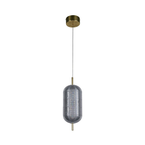 Searchlight Capsule LED plafondlamp, satijnen messing metalen en acryl kap