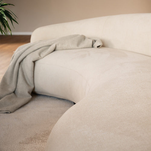 HOME DELUXE - Bank CASARA 258 x 128 x 72 cm - Geweven stof beige - vtwonen shop