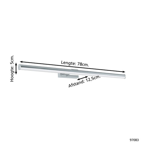 EGLO wandlamp Vadumi - led - 78 cm - grijs/wit - vtwonen shop