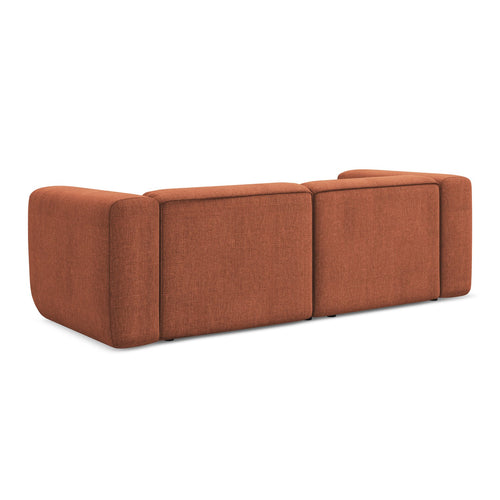 LaMiaSofa 3-zits bank Bari - chenille stof - terracotta - 228x89x70