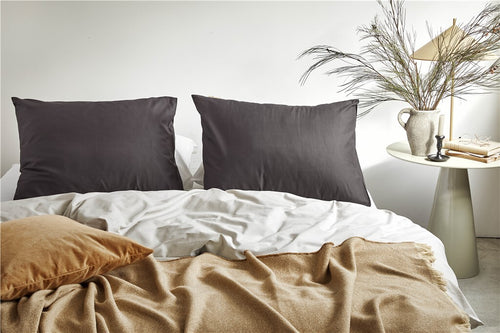 Walra - Kussensloop Crispy Cotton - 2x 60x70 cm - Antraciet