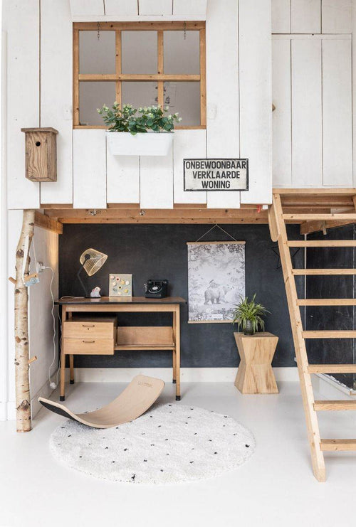 Interieur05 Rond Kindervloerkleed  hoogpolig Cream/Zwart - Dots - 160 x 160 cm - vtwonen shop