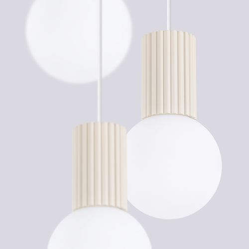 Sollux Lighting Hanglamp HALO 3P beige - 25x25x125cm