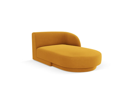 Micadoni rechter chaise longue Miley flueel, geel - 156x90x70cm