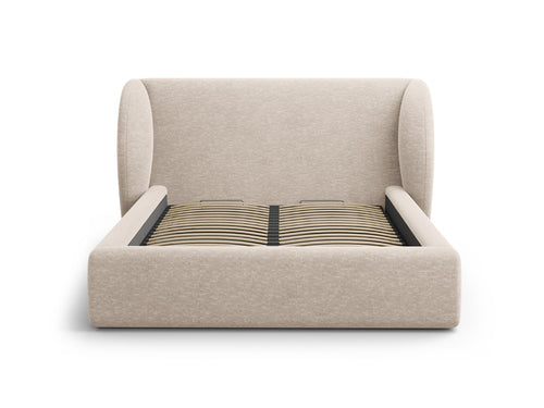 Micadoni Opbergbed met hoofdeinde Miley 200x200cm, chenille, beige - 230x247x100cm