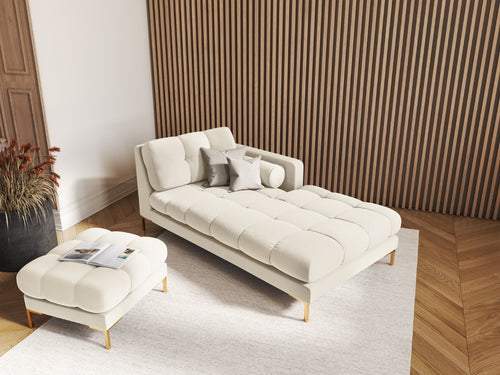 Cosmopolitan Design Poef Bali flueel, lichtbeige - 60x60x41cm