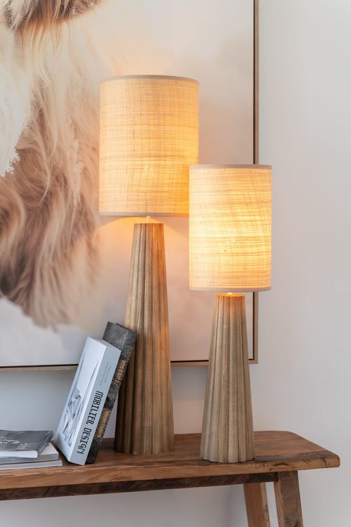 J-Line lamp Paraplu Ailanthus - hout - naturel - large