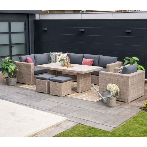 Garden Impressions lounge dining set Tennessee 3-delig rechts vintage willow - texfiber - vtwonen shop